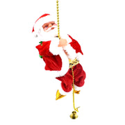 Santa Claus Climbing Beads Battery Operated Electric Climb up and down Climbing Santa with Light Music Christmas Decor Ornament