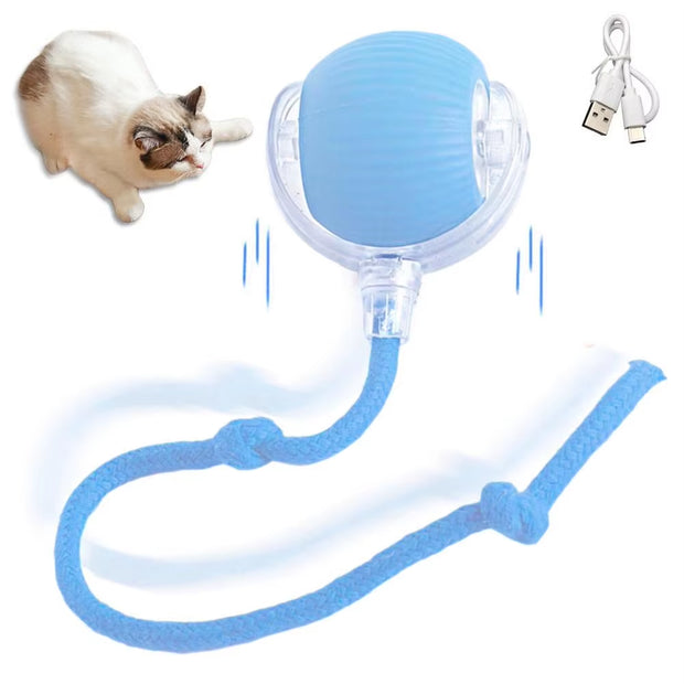 Smart Electric Cat Rolling Ball Toys Automatic Rolling Ball Faux Tail Rechargeable Smart Pet Interactive Playing Toy