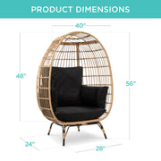 Wicker Egg Chair Oversized Indoor Outdoor Patio Lounger