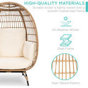 Wicker Egg Chair Oversized Indoor Outdoor Patio Lounger