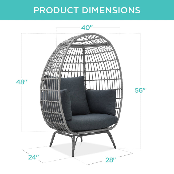 Wicker Egg Chair Oversized Indoor Outdoor Patio Lounger