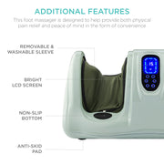 Therapeutic Foot Massager w/ High Intensity Rollers, Remote, 3 Modes