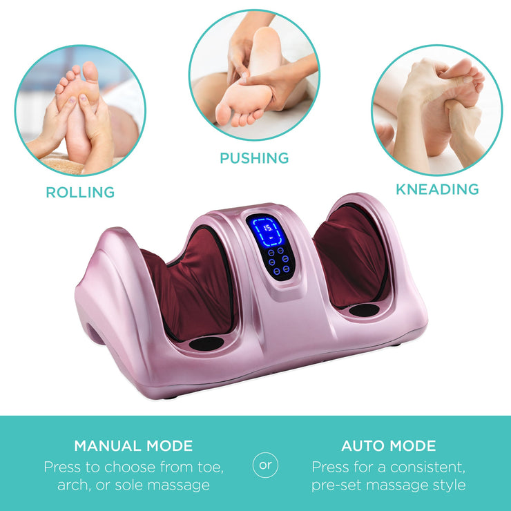 Therapeutic Foot Massager w/ High Intensity Rollers, Remote, 3 Modes